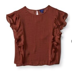 Aeropostale Brown Ruffled Blouse